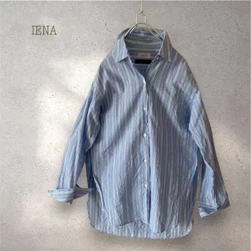 IENA 블루 스트라이프 셔츠