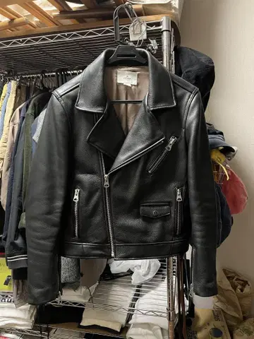 블랙 더블 라이더 자켓