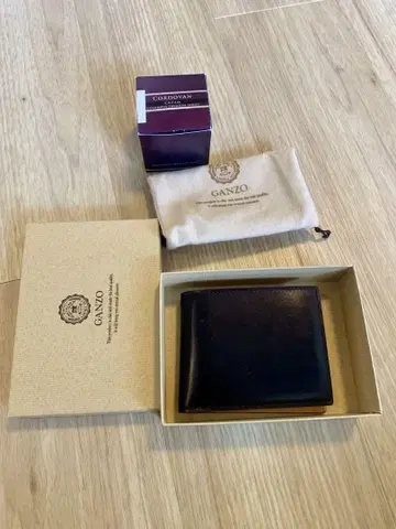 GANZO 접이식 지갑 코도반 블랙 (오일 포함)