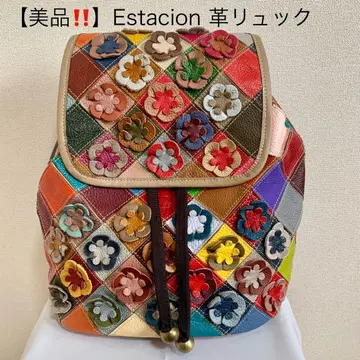 Estacion 꽃 모티브 패치워크 백팩