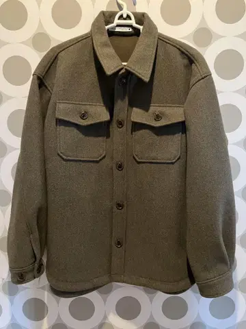 미착용 ZARA 남성용 울 혼방 올리브 그린 자켓