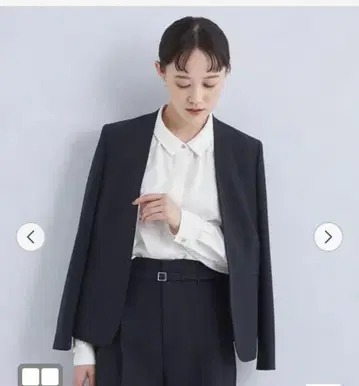 카라 부착 와이드 롱 슬리브 셔츠