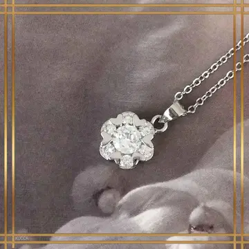 578A [모이사나이트] 목걸이 하트 11mm 결정 눈 육화 실버