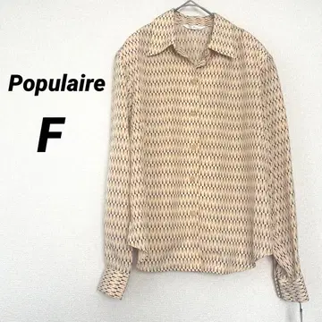 Populaire 긴팔 셔츠 블라우스 기하학 패턴 레트로 스타일