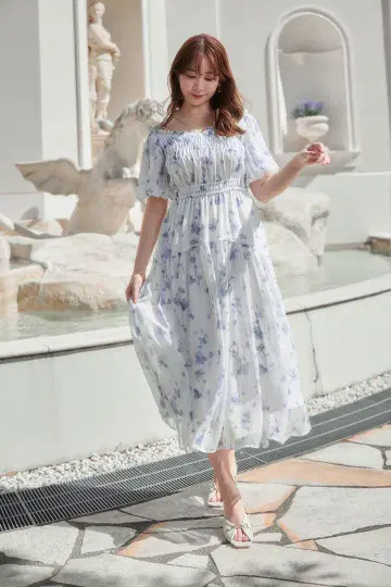 Her lip to Belle Jardin Chiffon Dress