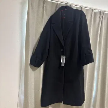 지나시스 울 체스터 롱 코트 블랙
