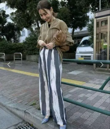 AMERI 아메리 PAINT STRIPE RELAX PANTS S