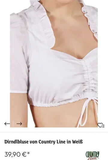 반팔 프릴 블라우스 뷔스티에 40 [독일]