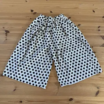 ichi 린넨 도트 와이드 팬츠
