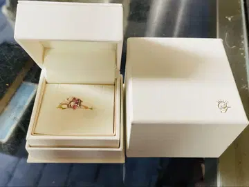 핑크 꽃 모티브 반지