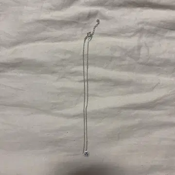 실버 다이아몬드 컷 파란 스톤 목걸이