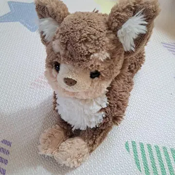 썬레몬 무릎강아지 치와와 강아지 봉제 인형 브라운 무릎에 올려두기