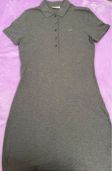 LACOSTE 라코스테 피케 셔츠 원피스 그레이 40