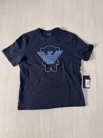 EMPORIO ARMANI 곰 그래픽 티셔츠 M 네이비