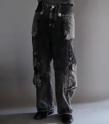 명작 Omar Afridi Totem Cargo Trousers 데님