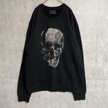 [ ZARA ] 스터드 해골 맨투맨 ( XL ) 트레이너 스컬 블랙