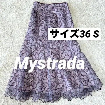 Mystrada 마이스트라다 오간자 플레어 스커트 38 새상품급