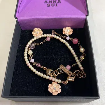 ANNA SUI 안나수이 팔찌 귀걸이 꽃 플라워 펄 박스 포함