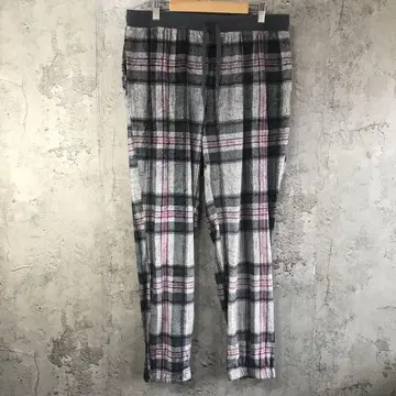Y5582 구제 체크 팬츠 파자마 팬츠 그레이 블랙 핑크
