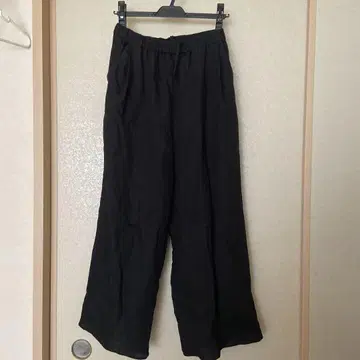 스텔라 쉬폰 린넨 이지 와이드 팬츠 블랙
