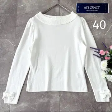 [새상품급] M'S GRACY 니트 탑 40 리본 일본제