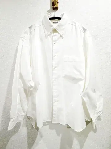 AURALEE 옥스포드 버튼다운 셔츠 화이트 size4