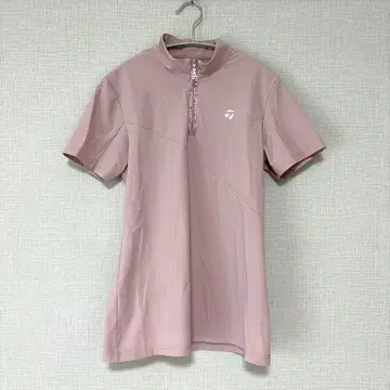 [TaylorMade] 핑크 하이넥 골프 셔츠 여성용