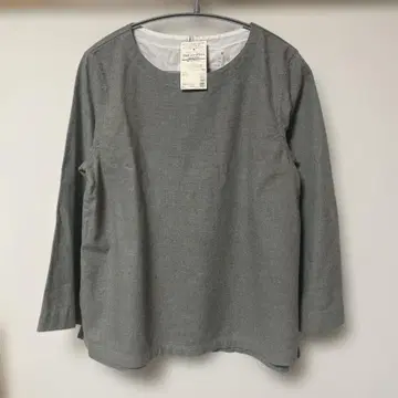 무인양품 오가닉 코튼 야크 풀오버 블라우스 M 사이즈 카키 그린