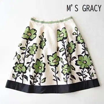 M'S GRACY 엠즈 그레이시 코튼 플라워 플레어 스커트 40