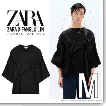 ZARA X FANGLU LIN 비대칭 매듭 티셔츠 M