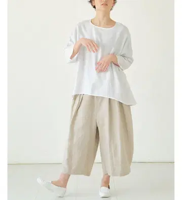 dgy 와이드 풀오버 블라우스 린넨 옥스포드