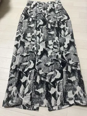 프레이 아이디 자카드 레이스업 스트레이트 스커트