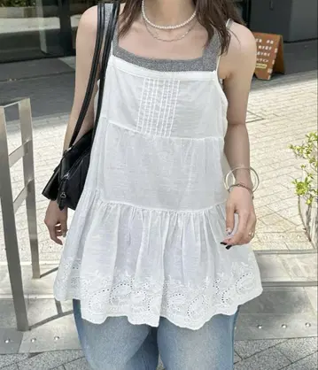 디스코트 [umm.] 자수 캐미 튜닉