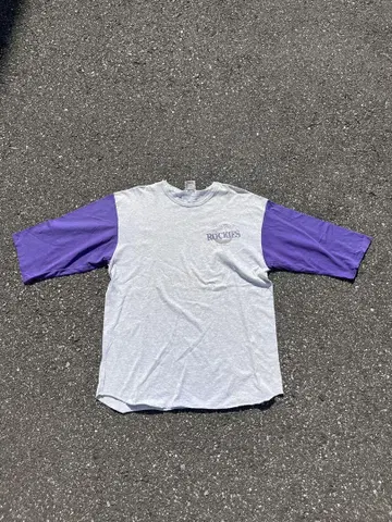 래글런 티셔츠 90년대 colorado rockies 싱글 스티치