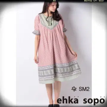 [ 택 포함 새상품 ] ehka sopo 인도 프린트 원피스 에카 소포