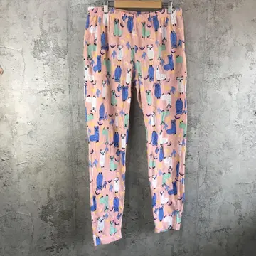 Y5586 구제 패턴 팬츠 파자마 팬츠 핑크 오렌지 90년대 Y2K