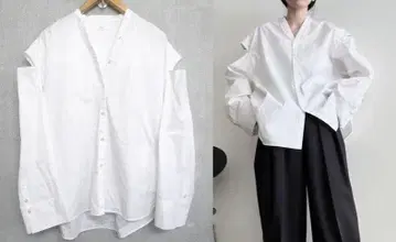 디뉴 24ss 컷 디자인 노카라 셔츠 사이즈 F