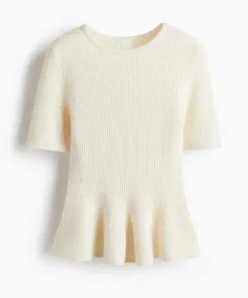 [완판템] H&M 에이치앤엠 페플럼 니트 화이트 M 사이즈