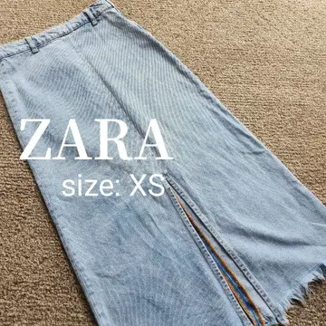 ZARA 프리미엄 데님 컬렉션 롱 스커트 슬릿 프린지