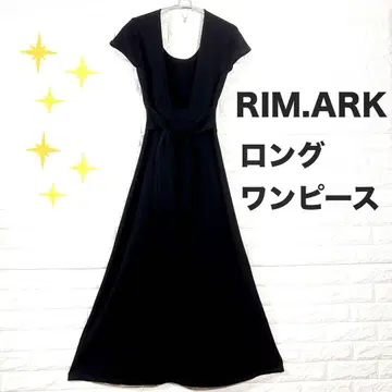 RIM.ARK 허리 리본 니트 맥시 블랙