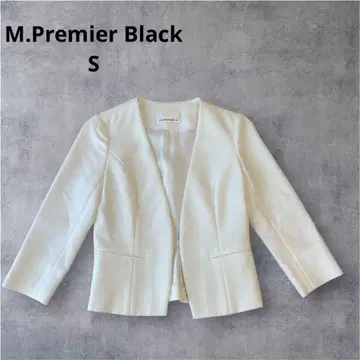 M.Premier Black 노카라 자켓 화이트 여성용 34
