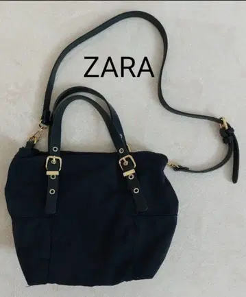 ZARA 자라 나일론 소재 숄더백 네이비 블루 2WAY