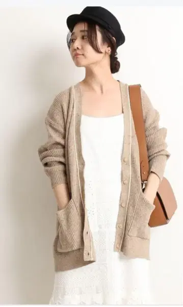 SLOBE IENA 리사이클 코튼 네프 리브 코드 파이핑 가디건