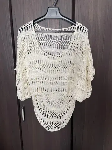 ZARA BASIC 아이보리 레이스 7부 소매 튜닉
