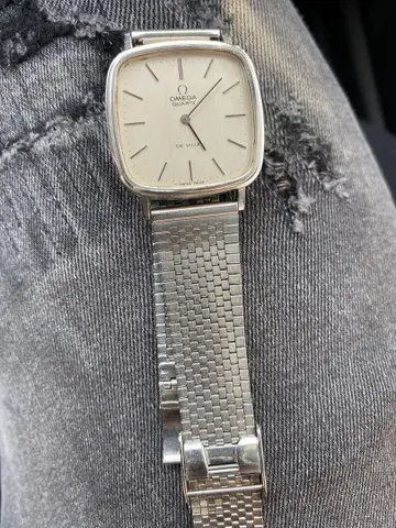 OMEGA 쿼츠 시계 실버