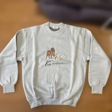 K's collection 강아지 자수 베이지 니트 M