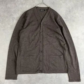 DKNY 울 V넥 가디건 M 브라운