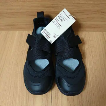 택 포함 새상품 무인양품 스니커즈 샌들 블랙 XS 22.5 23cm
