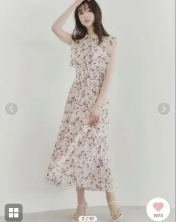 SNIDEL Sustainable 프릴 플리츠 원피스 PBEG 1
