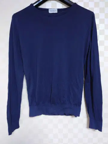 JOHN SMEDLEY 네이비 코튼 스웨터 남성용 S